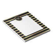 Elegant Chic Shiny Gold en Black Striped Notitieblok (Schuin)