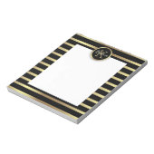 Elegant Chic Shiny Gold en Black Striped Notitieblok (Linkerzijde)