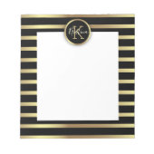 Elegant Chic Shiny Gold en Black Striped Notitieblok (Voorkant)