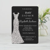 Elegant Chic Silver Dress, Confetti Vrijgezellenfe Kaart (Staand voorkant)