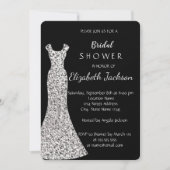 Elegant Chic Silver Dress, Confetti Vrijgezellenfe Kaart (Voorkant)