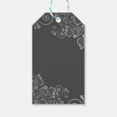 Elegant Chic Silver Flowers Hartelijk dank Cadeaulabel (Achterkant)