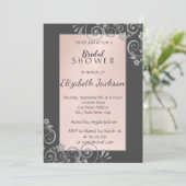 Elegant Chic Silver Flowers Vrijgezellenfeest Kaart (Staand voorkant)