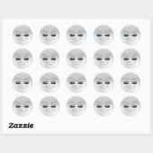 Elegant Chic Silver Glitter Bokeh, Faux Lashes Ronde Sticker (Vel)