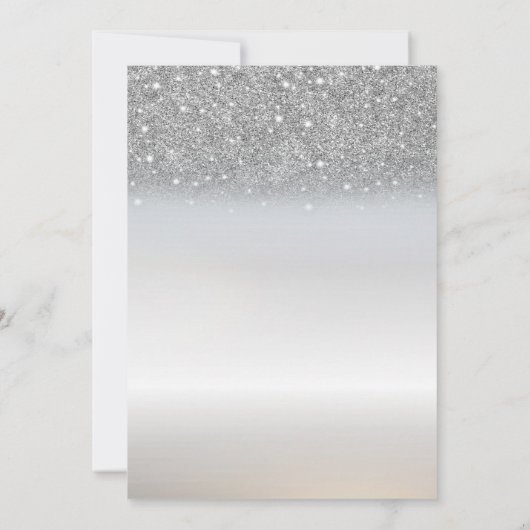 Elegant Chic Silver Glitter Bokeh slaat de datum o Save The Date (Achterkant)