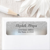 Elegant Chic Silver Glitter Ombre Bokeh Etiket (Insitu)