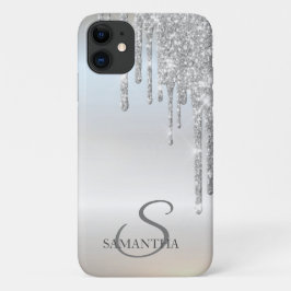 Elegant Chic Silver Glitter-schijven Case-Mate iPhone Case