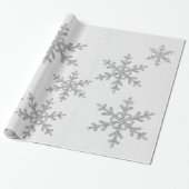 Elegant Chic Silver Glitter Snowflakes Holiday Cadeaupapier (Uitgerold)