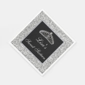 Elegant Chic Silver Glitter Tiara Sweet 16 Servet (Hoek)