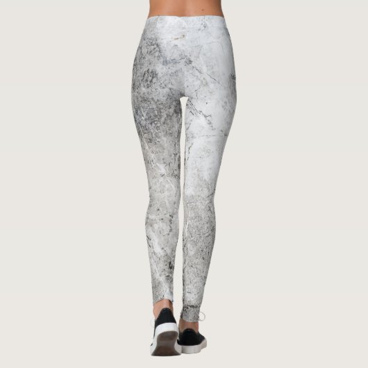 Elegant Chic Silver Marble Leggings (Achterkant)