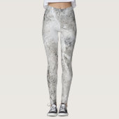 Elegant Chic Silver Marble Leggings (Voorkant)