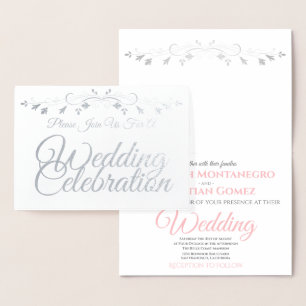 Elegant Chic Silver & Pink Folie Weddenschappen Ui Kaarten