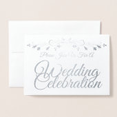 Elegant Chic Silver & Pink Folie Weddenschappen Ui Kaarten (Voorkant met envelop)