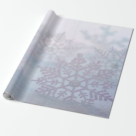 Elegant Chic Silver Snowflakes Holiday Cadeaupapier (Uitgerold)