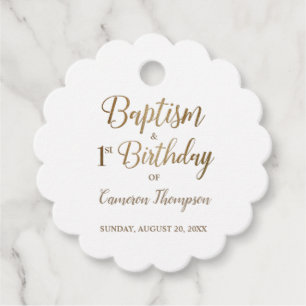 Elegant chic Simple Baptism en 1st verjaardag Bedankjes Labels