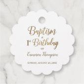 Elegant chic Simple Baptism en 1st verjaardag Bedankjes Labels (Achterkant)