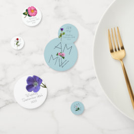 Elegant Chic Simple Floral Blue Wedding Confetti