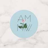 Elegant Chic Simple Floral Blue Wedding Confetti (Kleine voorkant)