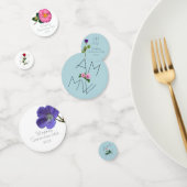 Elegant Chic Simple Floral Blue Wedding Confetti (Groep)
