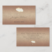 Elegant chic Simple ginko leaf roos Gold Visitekaartje (Voorkant / Achterkant)