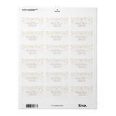 Elegant Chic Simple White, Fux Gold Foil Confetti Etiket (Full Sheet)