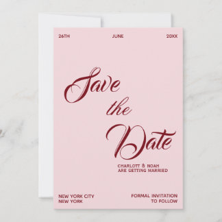 Elegant Chic Soft Pink Old Money Wedding Save The Date