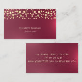 Elegant Chic Sophisticated, Gold Confetti Red Visitekaartje (Voorkant / Achterkant)