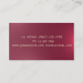 Elegant Chic Sophisticated, Gold Confetti Red Visitekaartje (Achterkant)