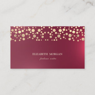 Elegant Chic Sophisticated, Gold Confetti Red Visitekaartje