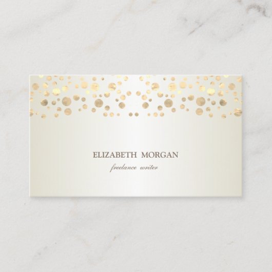 Elegant Chic Sophisticated, Gold Confetti Visitekaartje (Voorkant)