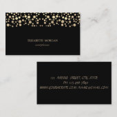 Elegant Chic Sophisticated, Gold Confetti, zwart Visitekaartje (Voorkant / Achterkant)