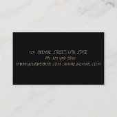 Elegant Chic Sophisticated, Gold Confetti, zwart Visitekaartje (Achterkant)