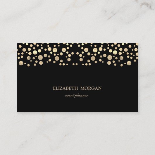 Elegant Chic Sophisticated, Gold Confetti, zwart Visitekaartje (Voorkant)