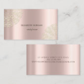 Elegant Chic Sophisticated, Lace, Roos Gold Visitekaartje (Voorkant / Achterkant)