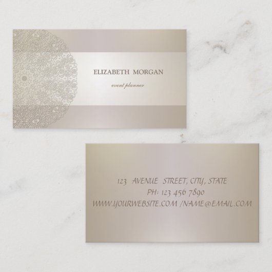 Elegant Chic Sophisticated, Lace Visitekaartje (Voorkant / Achterkant)