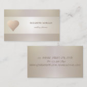 Elegant Chic Sophisticated, Roos Gold Heart Visitekaartje (Voorkant / Achterkant)