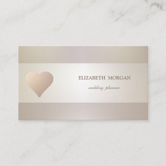 Elegant Chic Sophisticated, Roos Gold Heart Visitekaartje (Voorkant)