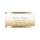 Elegant Chic Sophisticated, Striped, Glittery Boke Etiket (Voorkant)
