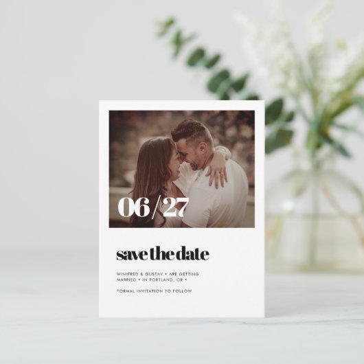Elegant chic Sparen de datumfoto Briefkaart (Staand voorkant)