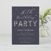 Elegant Chic Sparkle Glitter Lila Birthday Party Kaart (Staand voorkant)