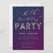 Elegant Chic Sparkle Glitter Paars Birthday Party Kaart (Voorkant)