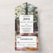 Elegant chic spring herfst floral Weddenschap all All In One Uitnodiging (Binnen)