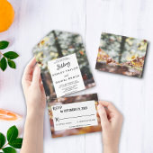 Elegant chic spring herfst floral Weddenschap all All In One Uitnodiging