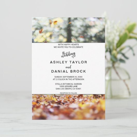 Elegant chic spring herfst floral Wedding Invitati Kaart (Staand voorkant)