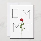 Elegant Chic Stem Roos Monogram Weddenschap Uitnod Kaart (Voorkant)