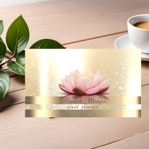 Elegant, Chic, Strepen, Lichtgevende Lotus Visitekaartje