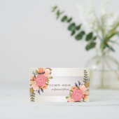 Elegant Chic Stripe , Floral Visitekaartje (Staand voorkant)