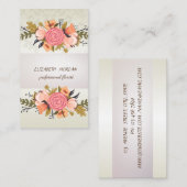 Elegant Chic Stripe, Lace, Floral Visitekaartje (Voorkant / Achterkant)
