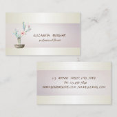 Elegant Chic Stripe Waterverf Cactus Succulent Visitekaartje (Voorkant / Achterkant)