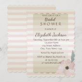 Elegant Chic Striped Floral Vrijgezellenfeest Kaart (Voorkant / Achterkant)